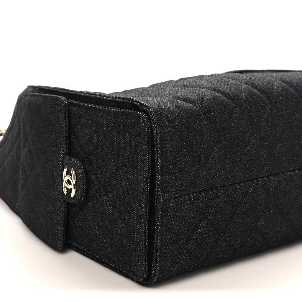 Chanel Denim Quilted Medium Chanel 25 Handbag Dark Blue