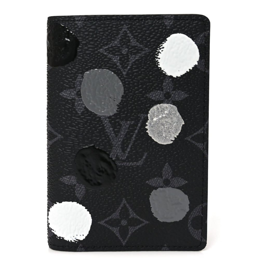 Louis Vuitton LV X YK Monogram Eclipse Dots Pocket Organizer NM Black Silver