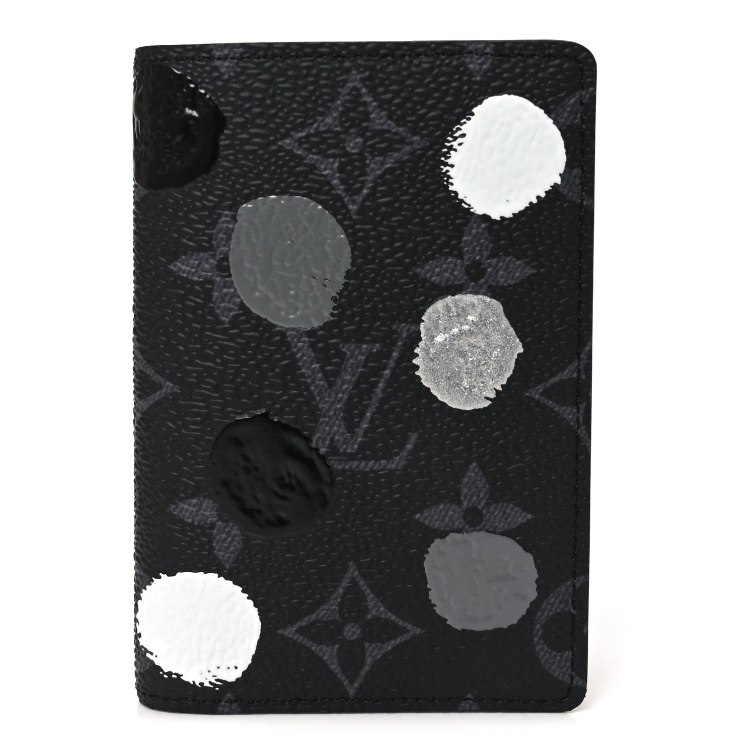 Louis Vuitton LV X YK Monogram Eclipse Dots Pocket Organizer NM Black Silver