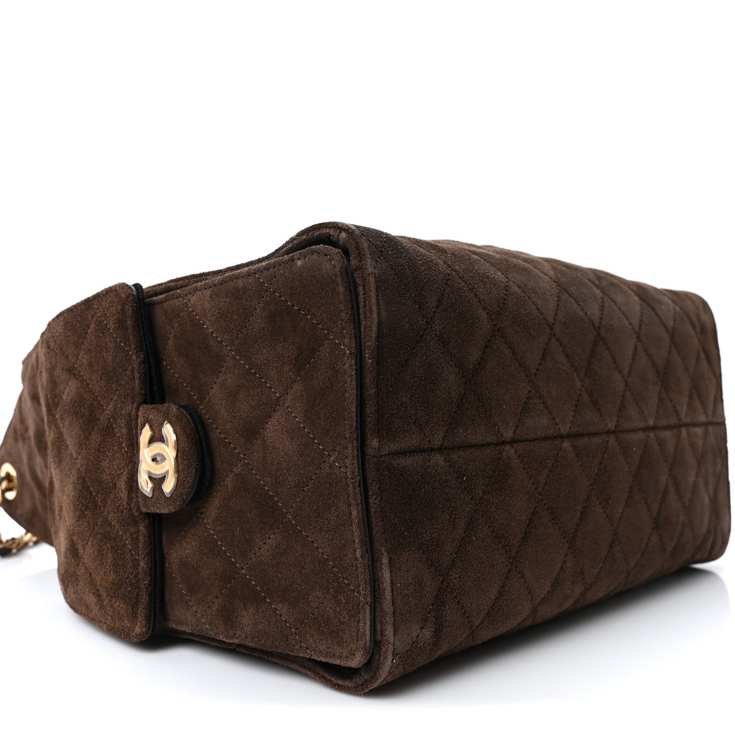 Chanel Suede Quilted Medium Chanel 25 Handbag Dark Brown