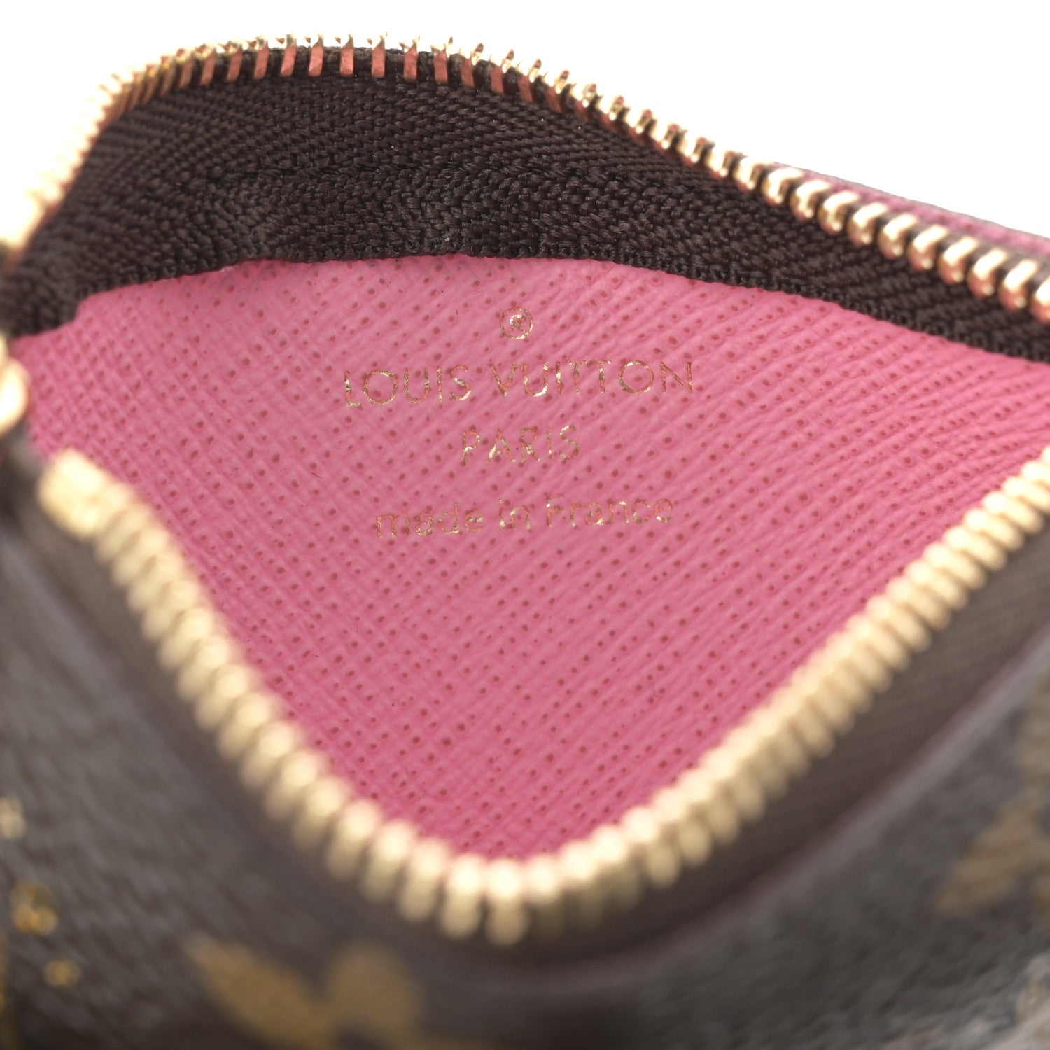 Louis Vuitton Monogram 2022 Christmas Animation Paris Key Pouch Pink
