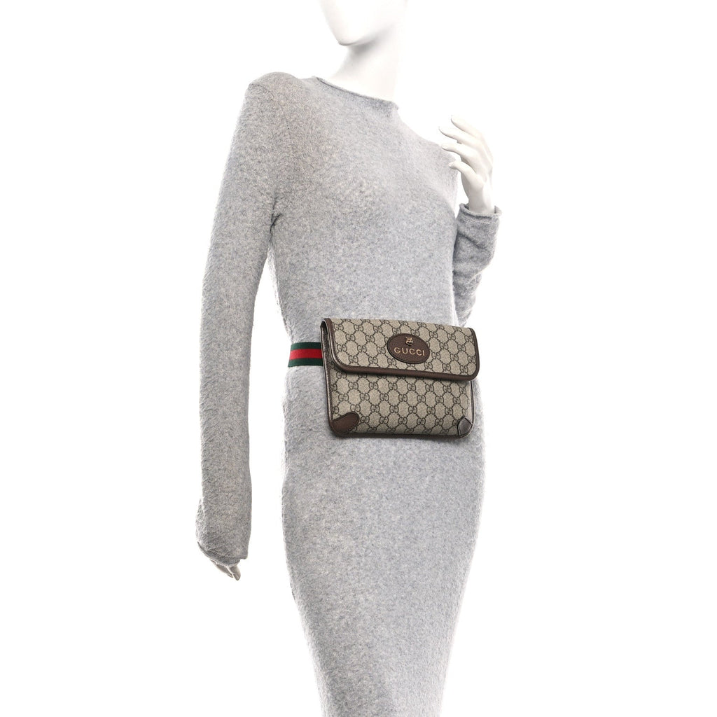 Gucci GG Supreme Monogram Neo Vintage Web Belt Bag Brown