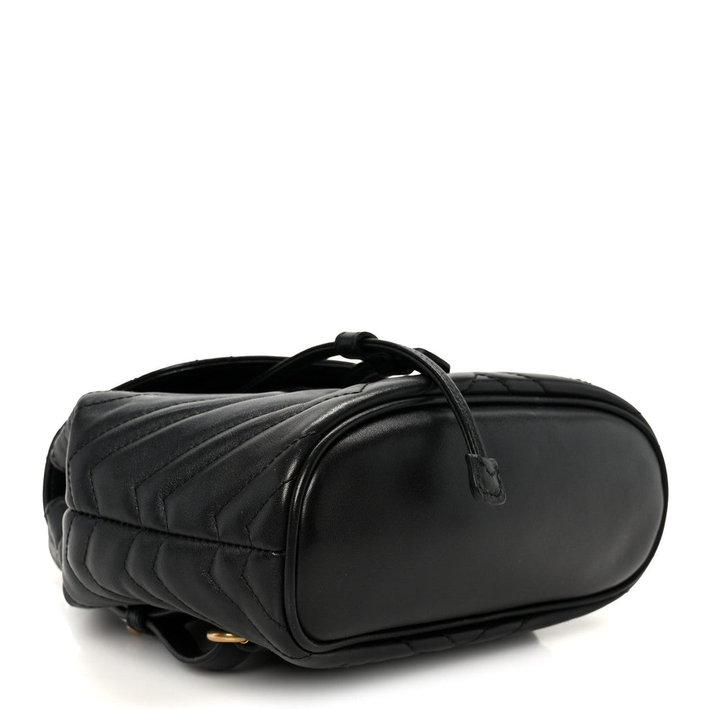 Gucci Calfskin Matelasse GG Marmont Flap Backpack Black