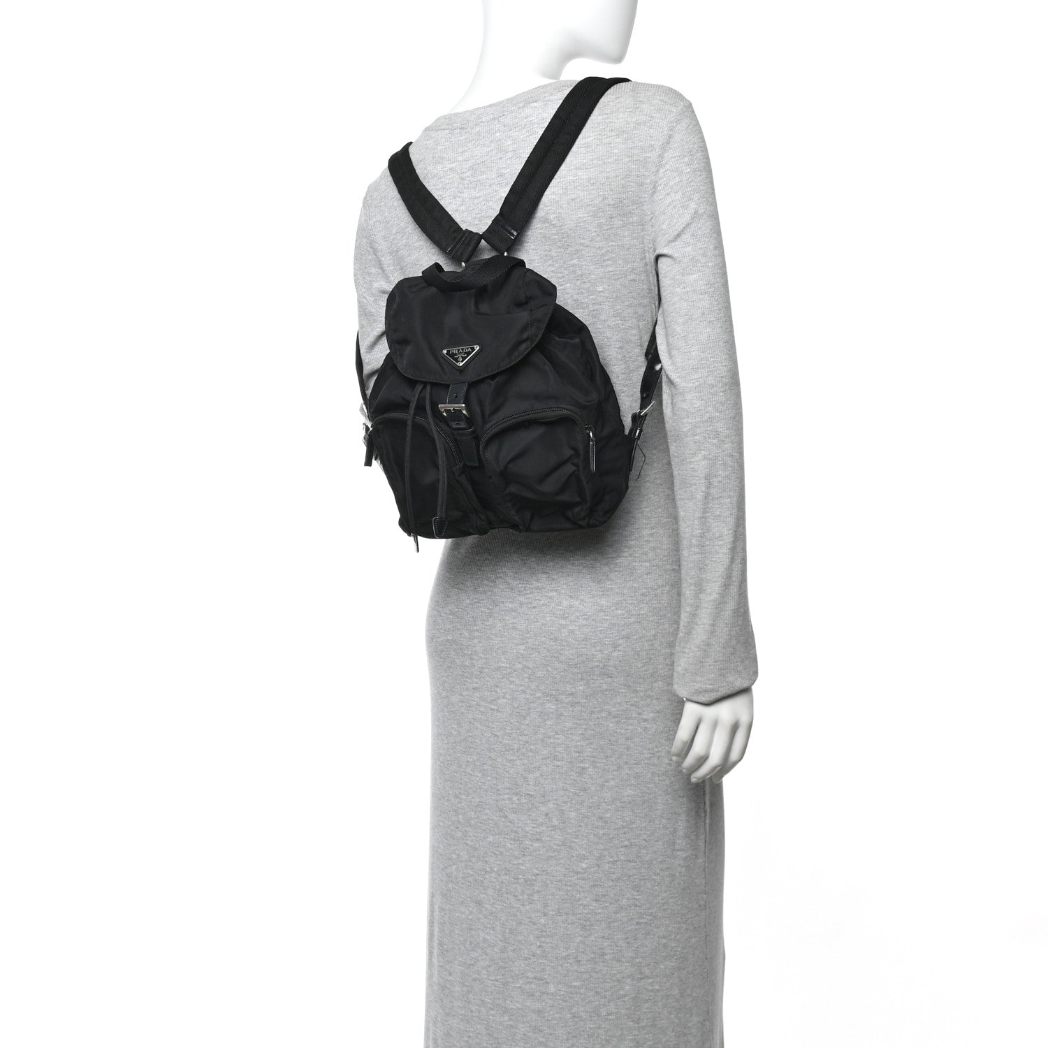 Prada Nylon Vela Medium Backpack Black