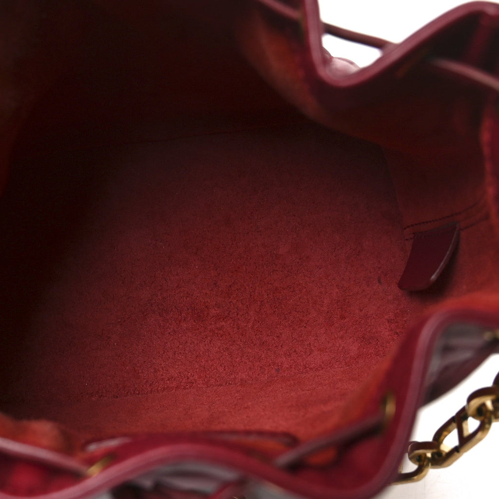 Christian Dior Lambskin Cannage Miss Dior Bucket Bag Cherry Red