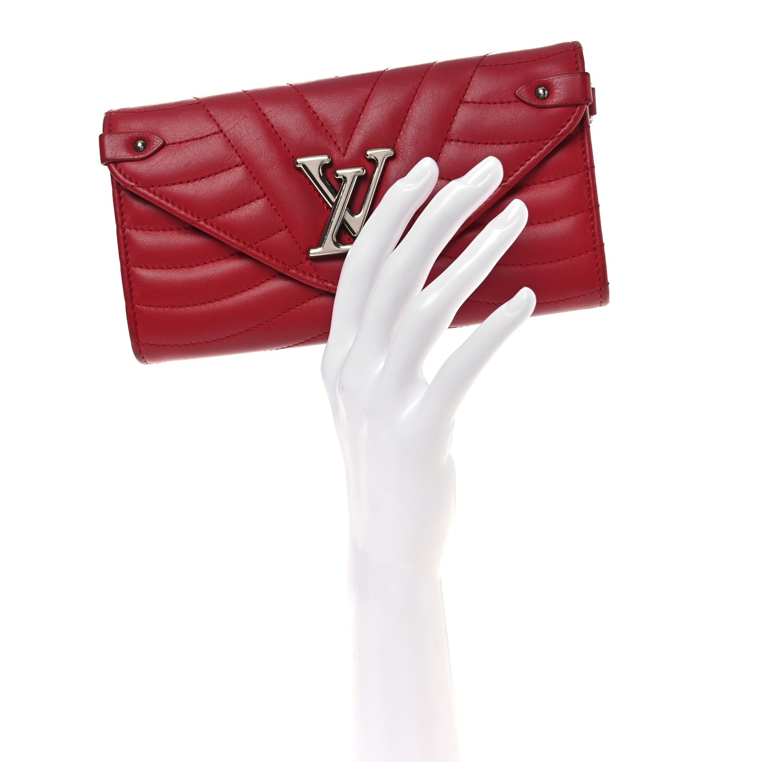 Louis Vuitton Calfskin New Wave Long Wallet Rouge