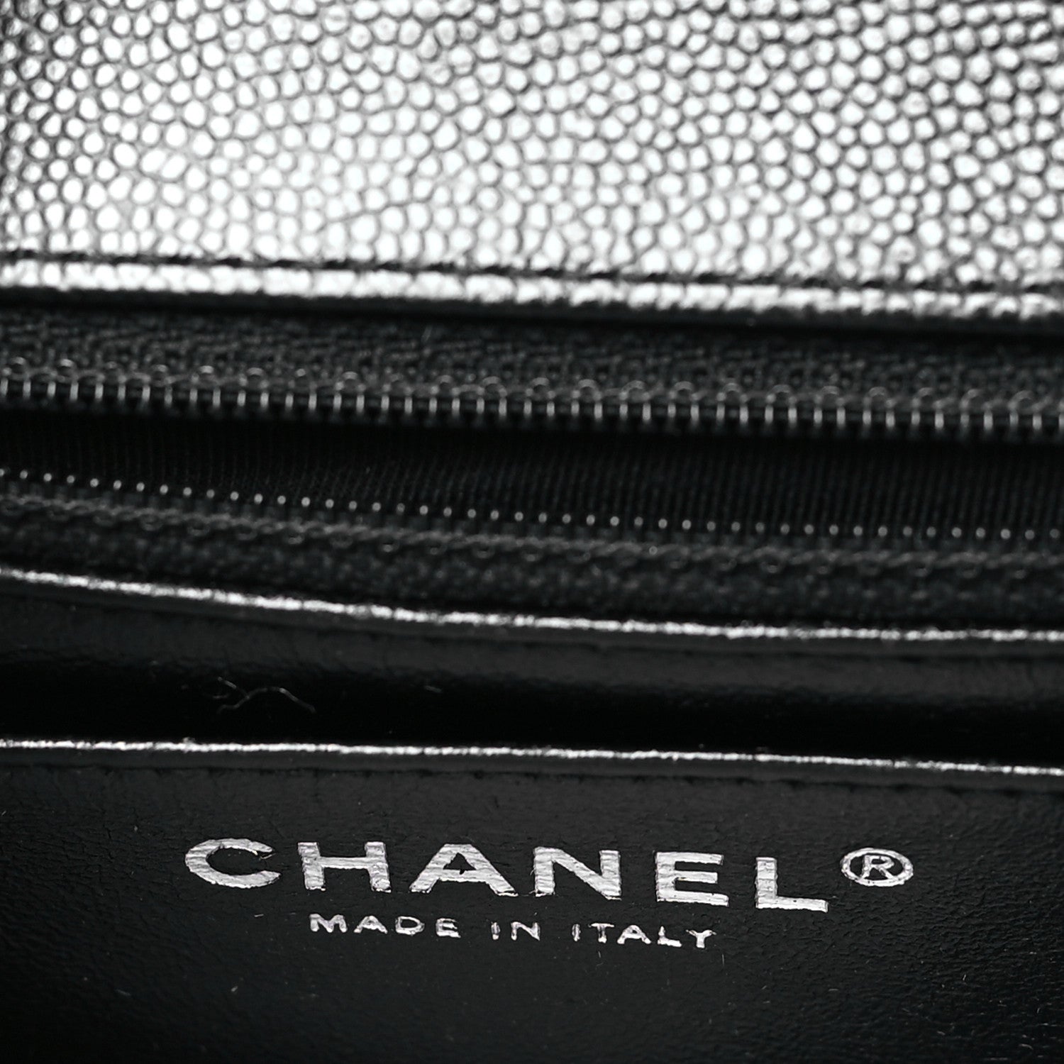 Chanel Caviar Chevron Quilted Mini Square Flap Black