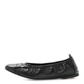 Lambskin Shiny Goatskin Calfskin Ballerina Flats 39.5 Black