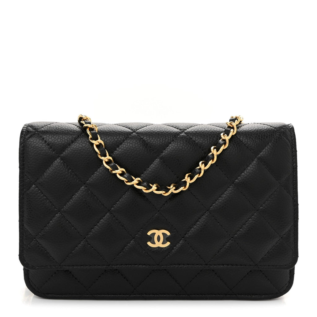 Chanel Caviar Quilted Wallet on Chain WOC Black