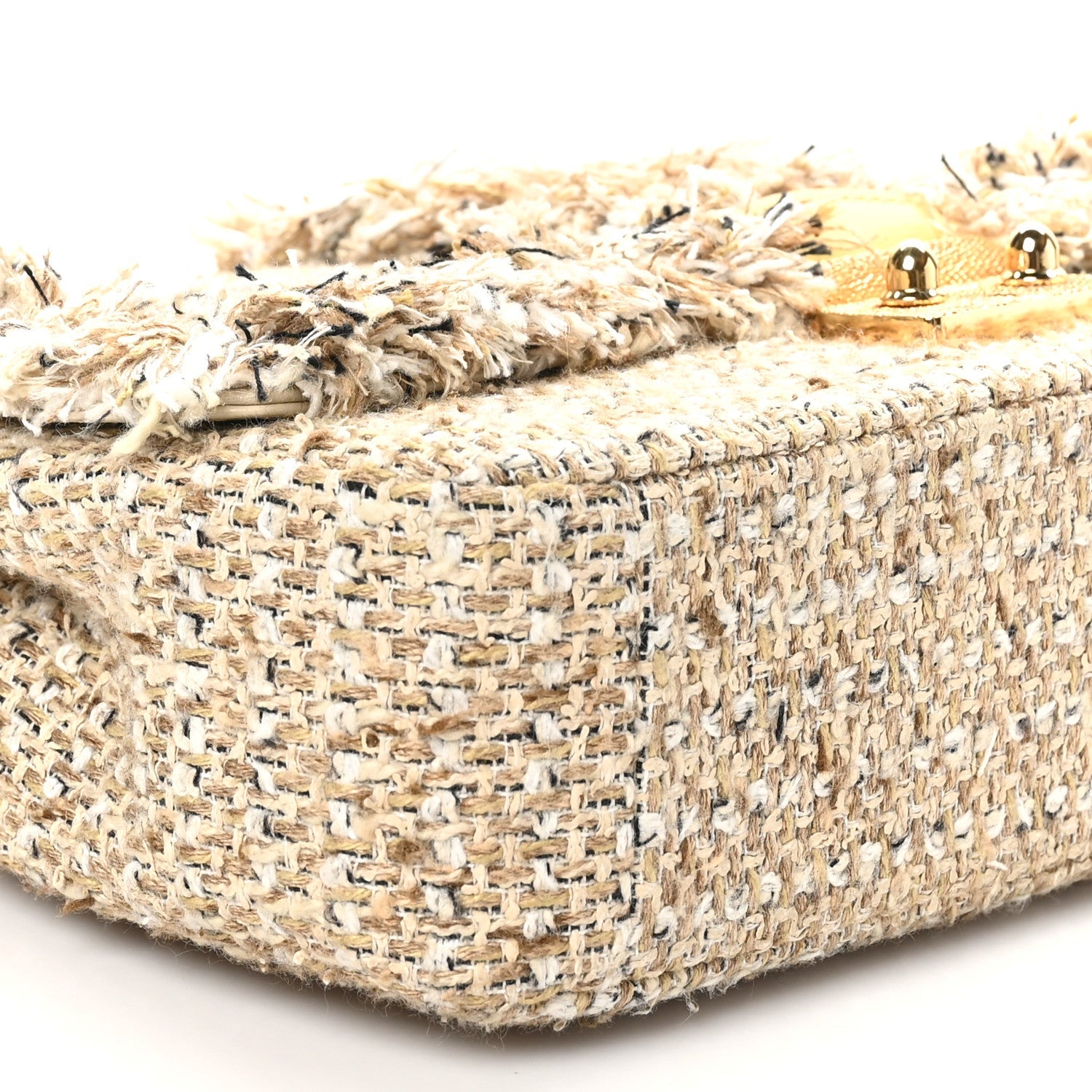 Christian Dior Tweed Medium Miss Dior Flap Beige