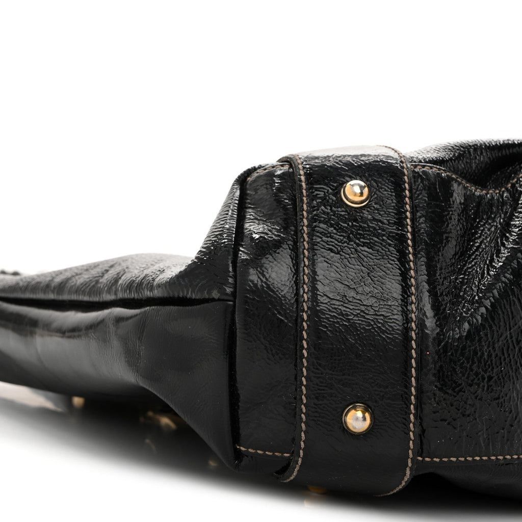 Gucci Patent Medium Pelham Shoulder Bag Black