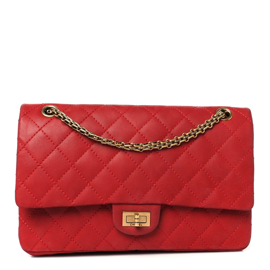 Iridescent Calfskin Quilted 2.55 Reissue 226 Flap Red