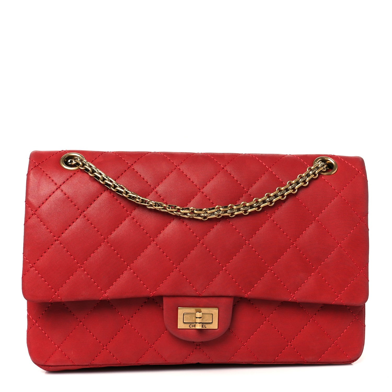 Iridescent Calfskin Quilted 2.55 Reissue 226 Flap Red