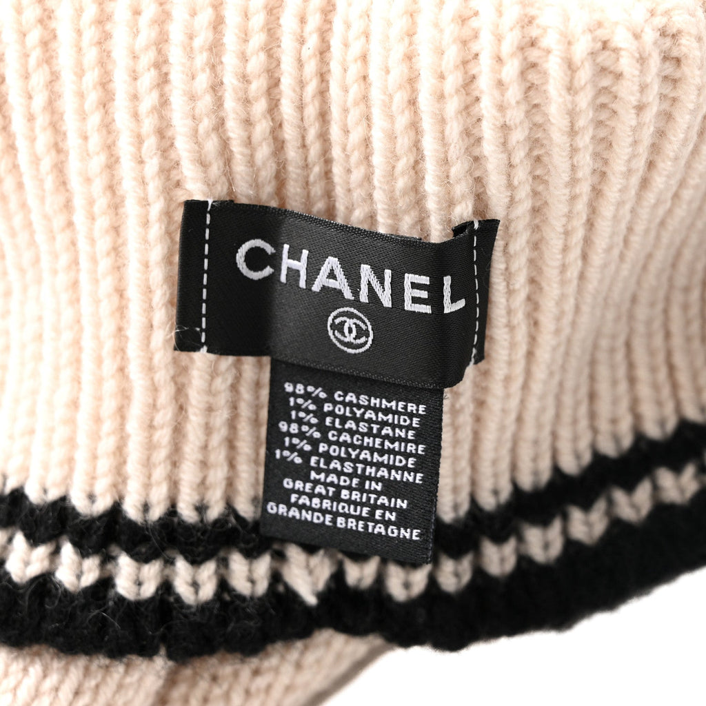Cashmere Balaclava Light Beige Black
