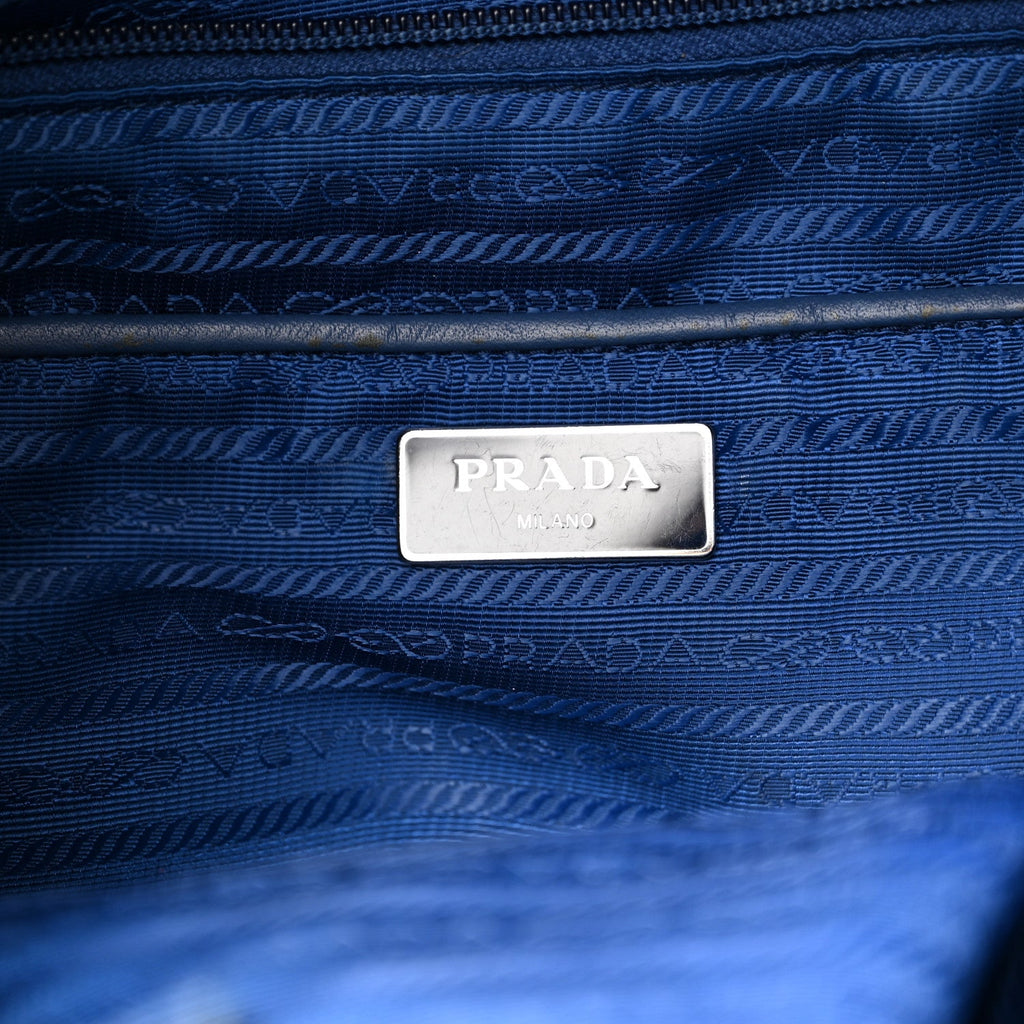 Prada Tessuto Nylon Saffiano Tote Cobalto