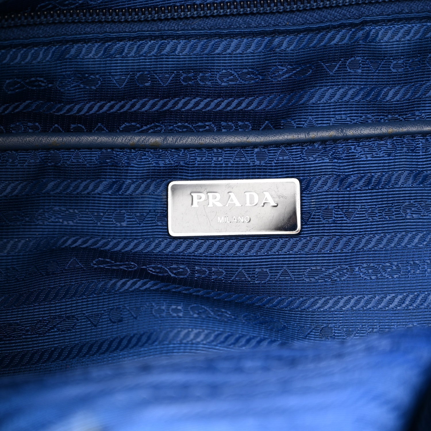 Prada Tessuto Nylon Saffiano Tote Cobalto