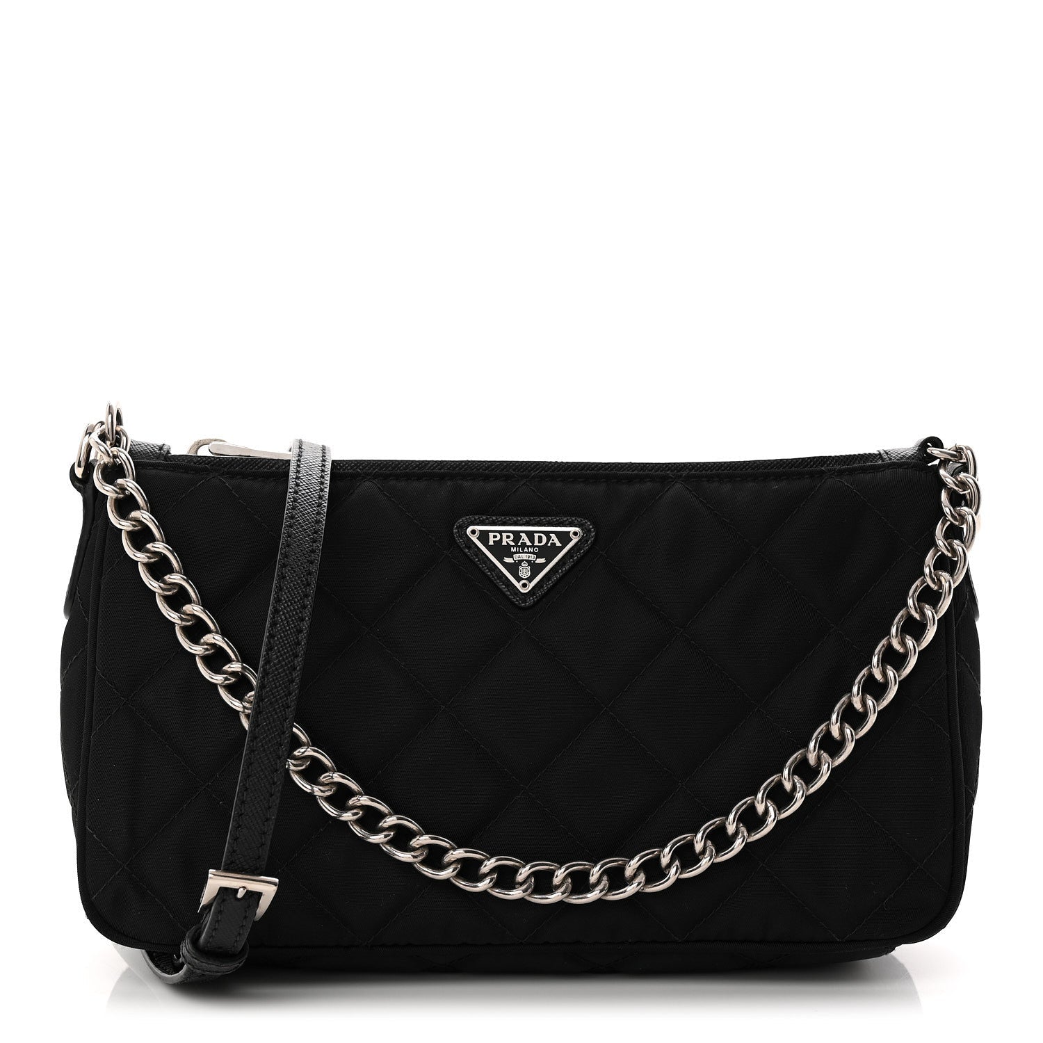 Prada Nylon Tessuto Impuntu Quilted Crossbody Bag Black