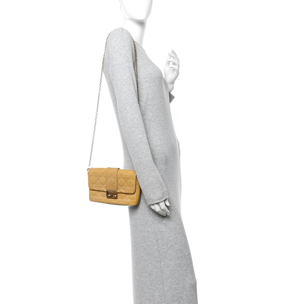 Christian Dior Patent Cannage Miss Dior Promenade Pouch Yellow