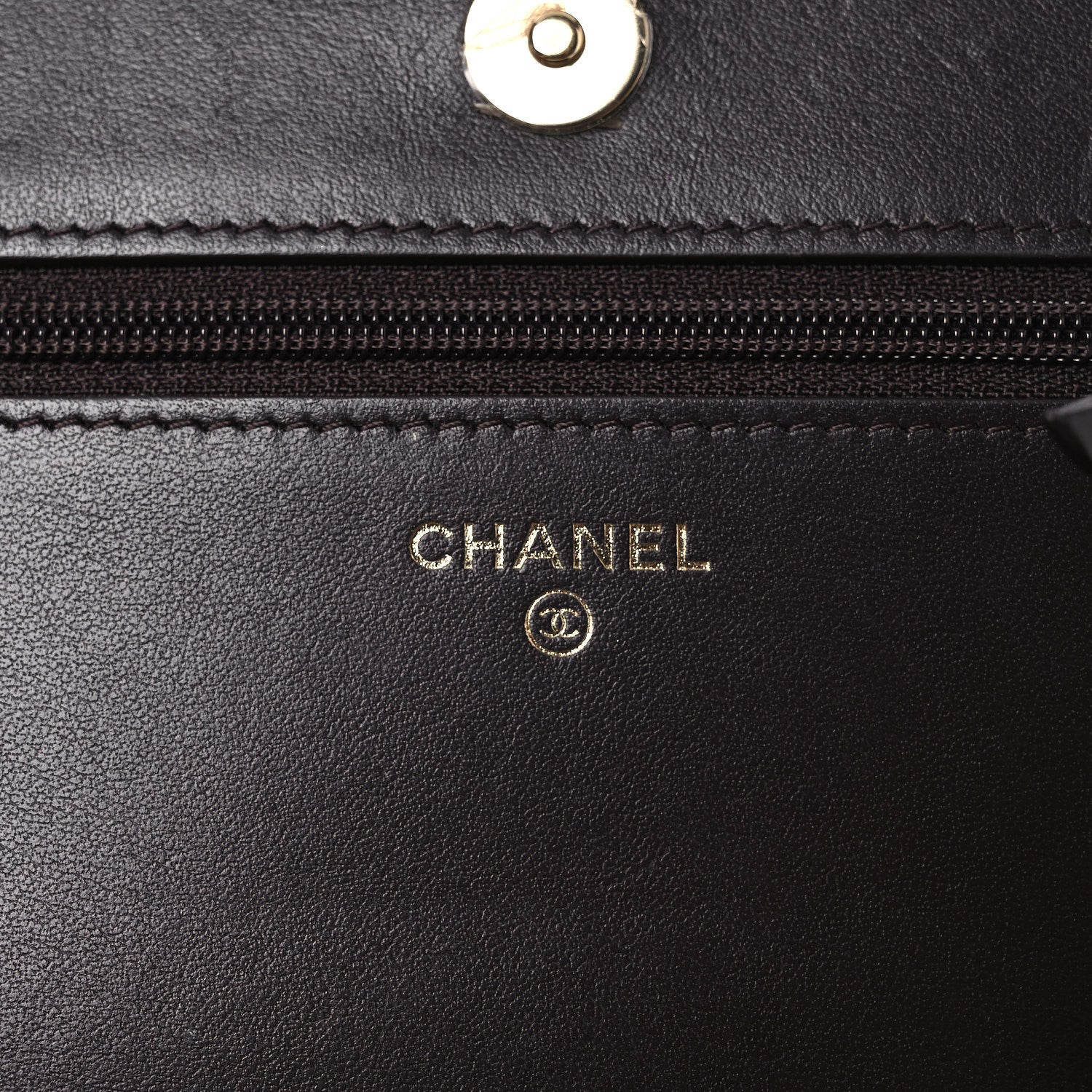 Chanel Caviar Quilted Boy Wallet On Chain WOC Dark Brown