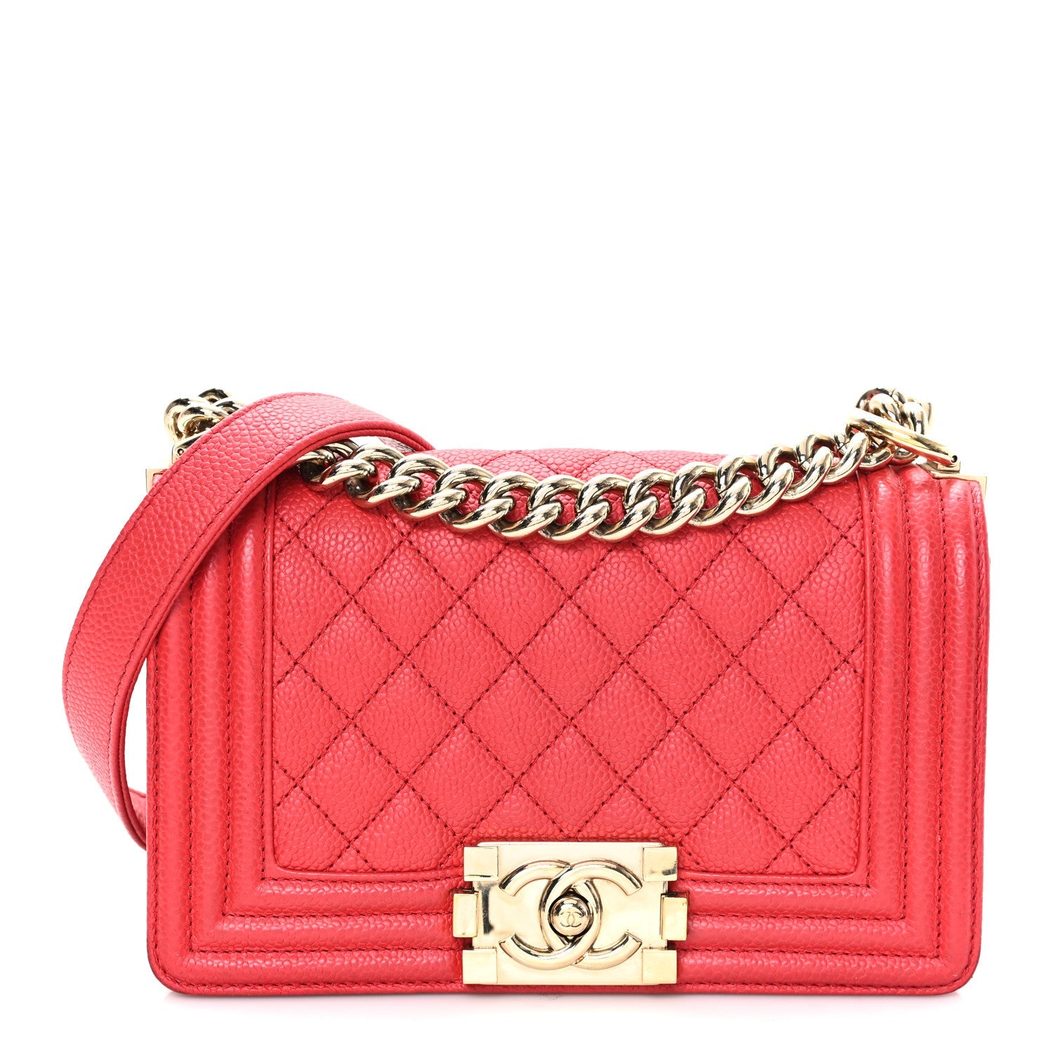 Chanel Caviar Quilted Small Boy Flap Red