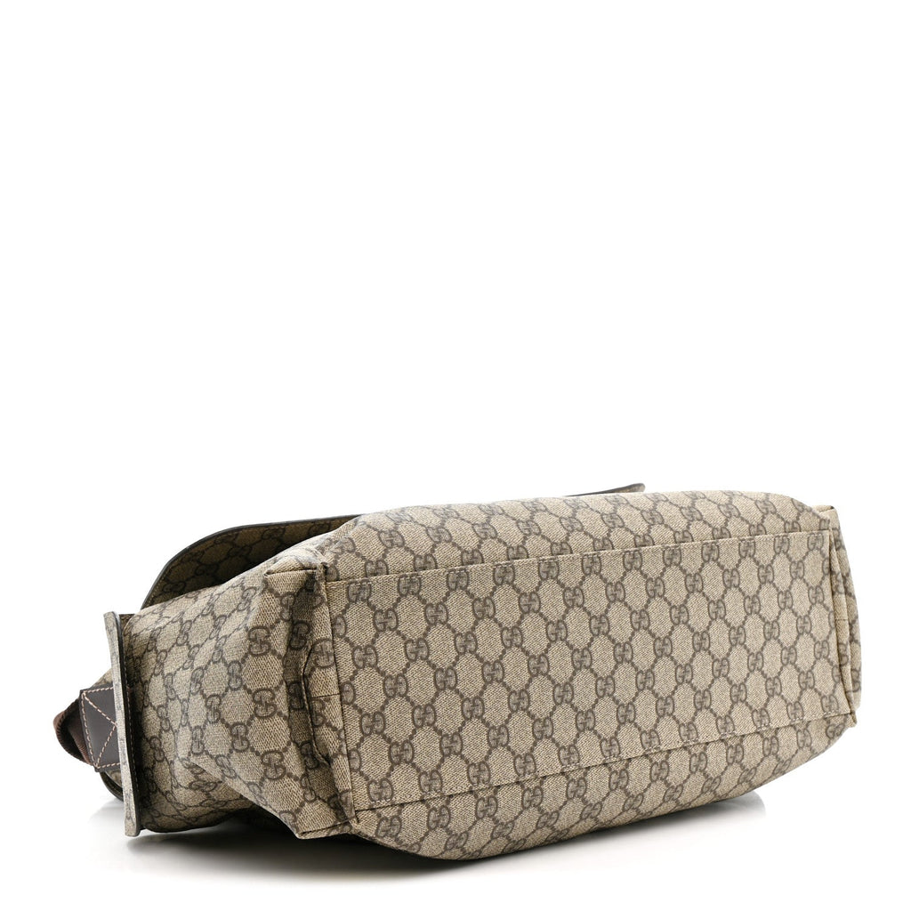 Gucci GG Plus Monogram Messenger Diaper Bag Dark Brown