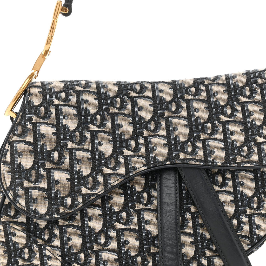 Christian Dior Oblique Saddle Bag Blue