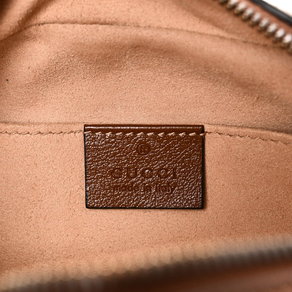 Gucci Glazed Calfskin Matelasse Diagonal Small GG Marmont Chain Shoulder Bag Cuir