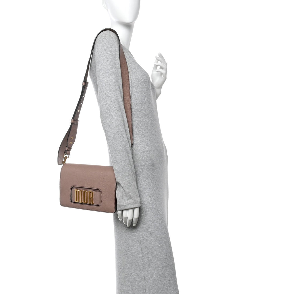 Christian Dior Grained Calfskin Dio(r)evolution Flap Bag Petale