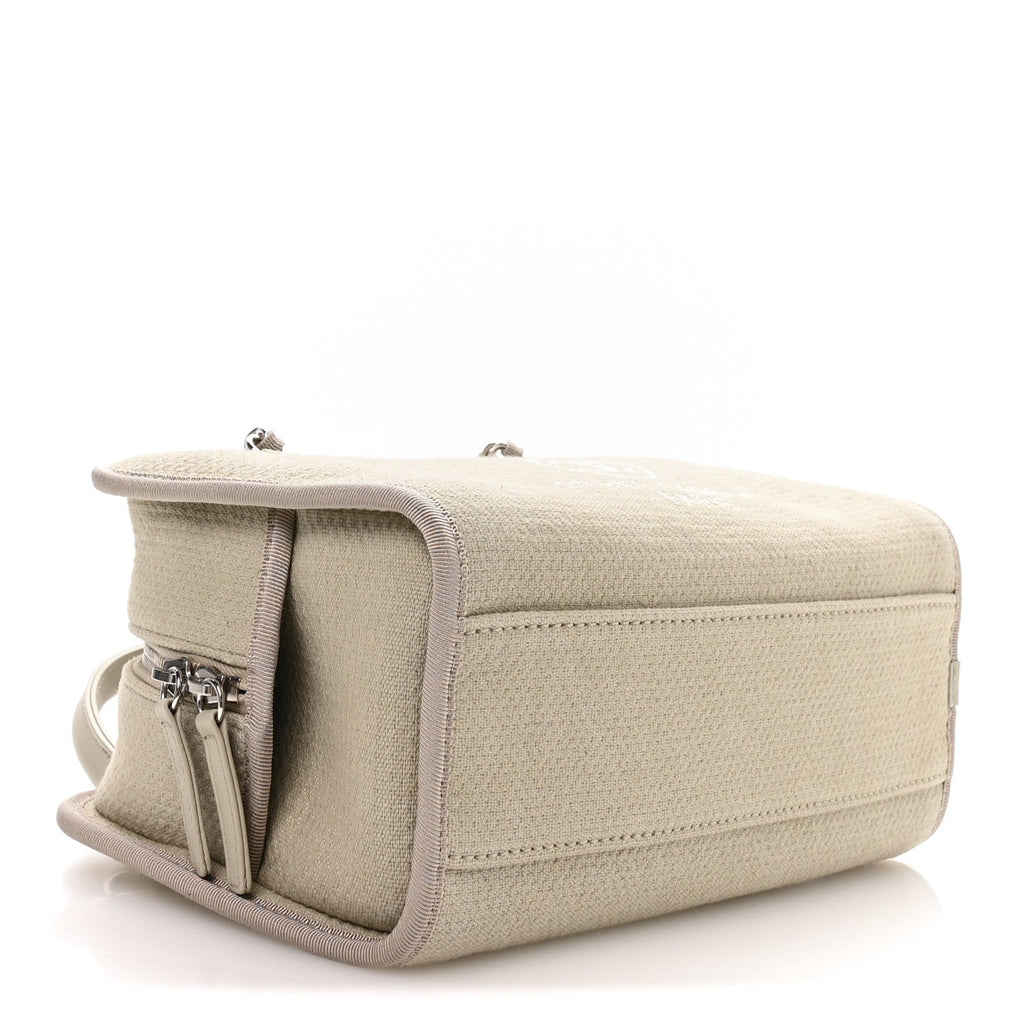 Chanel Canvas Deauville Small Bowling Bag Grey