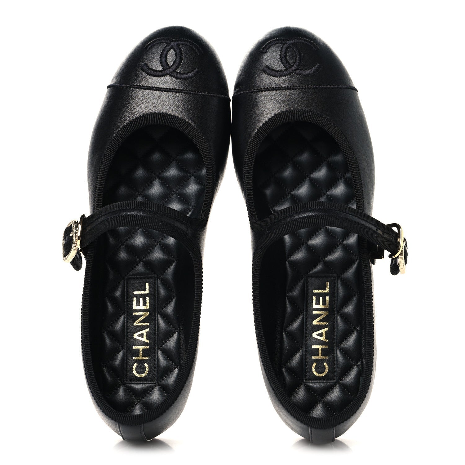 Lambskin Mary Jane Flats 37.5 Black