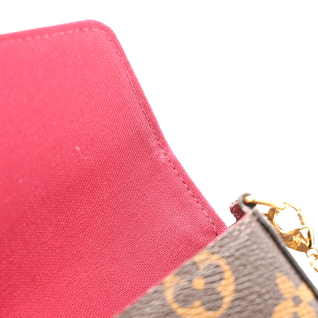Louis Vuitton Monogram Pochette Felicie Chain Wallet Fuchsia