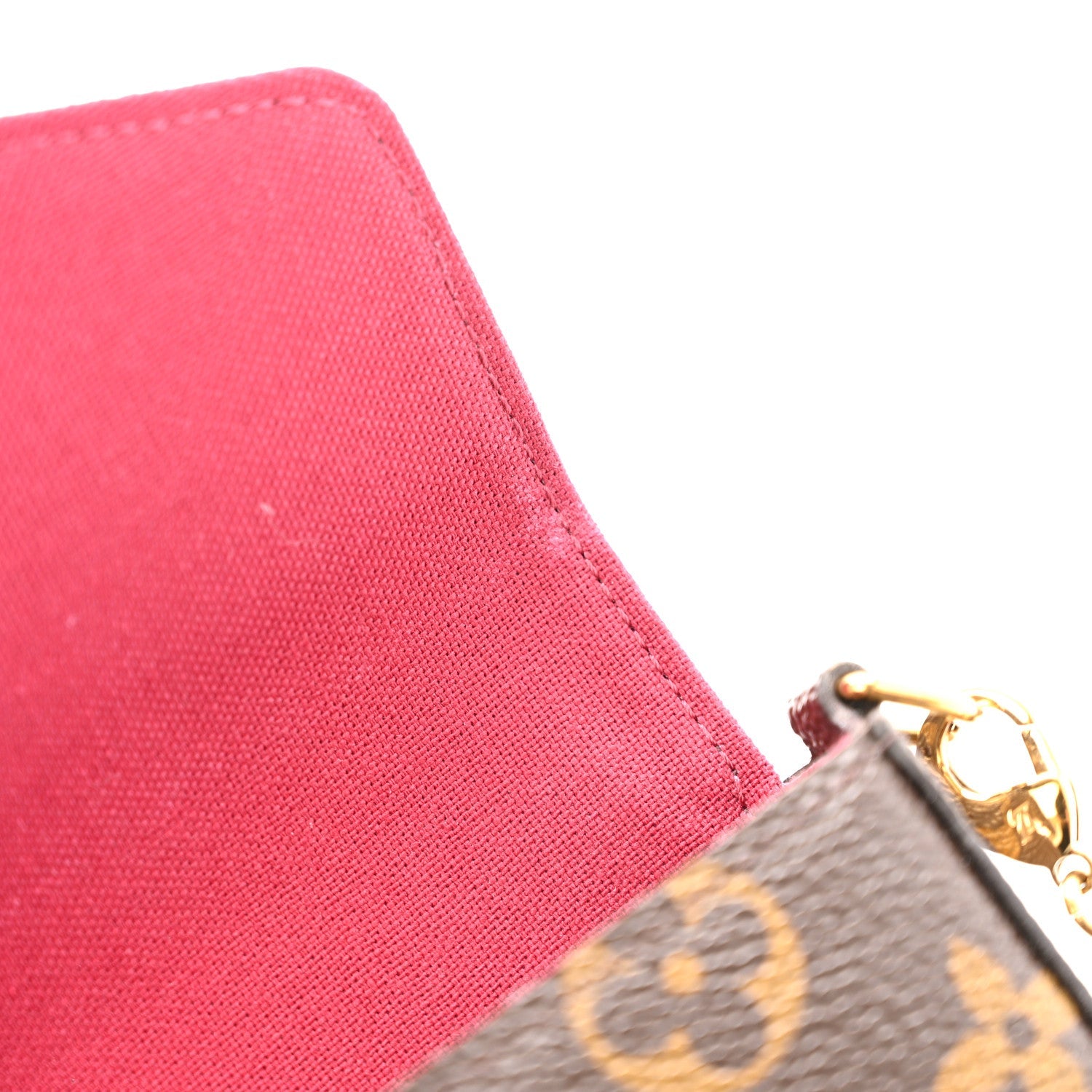 Louis Vuitton Monogram Pochette Felicie Chain Wallet Fuchsia