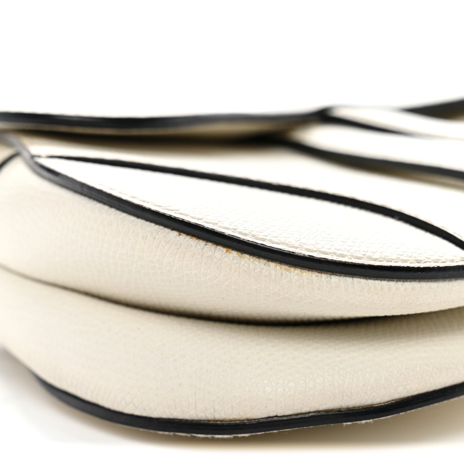 Christian Dior Grained Calfskin Mini Saddle Bag White