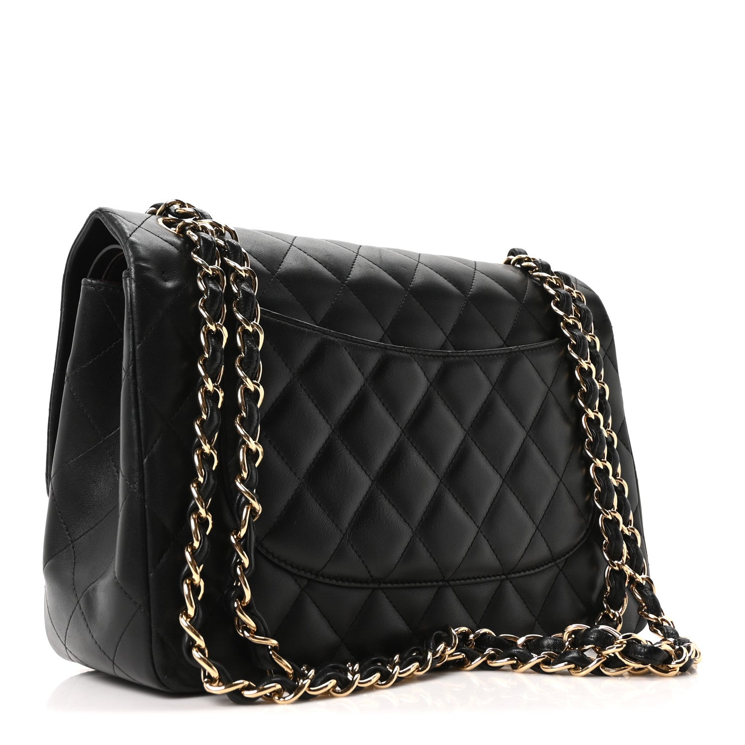 Chanel Lambskin Quilted Jumbo Double Flap Black