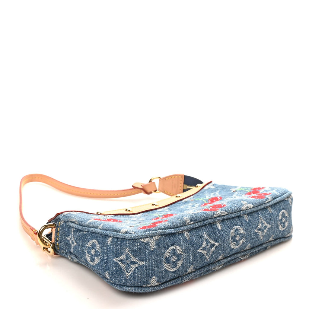 Louis Vuitton LV X TM Monogram Denim Cerises Pochette Accessories Blue
