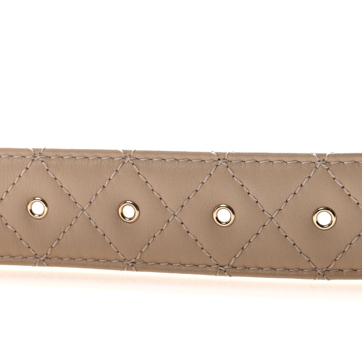 Lambskin Quilted CC Belt 75 30 Beige