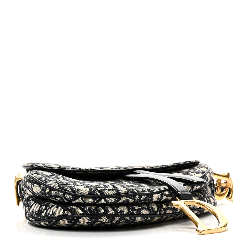Christian Dior Oblique Saddle Bag Blue