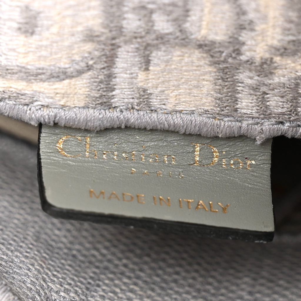 Christian Dior Oblique Slim Saddle Pouch Grey