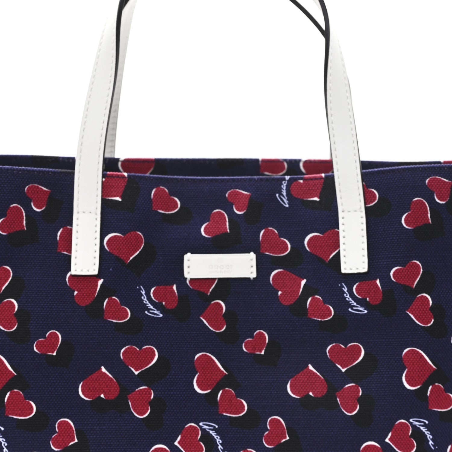 Gucci Canvas Heartbeat Print Medium Tote New Wine