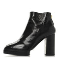 Crumpled Calfskin Cap Toe CC Ankle Boots 35.5 Black