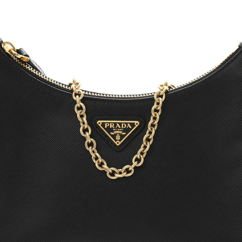 Prada Saffiano Lux Re-Edition 2005 Shoulder Bag Black