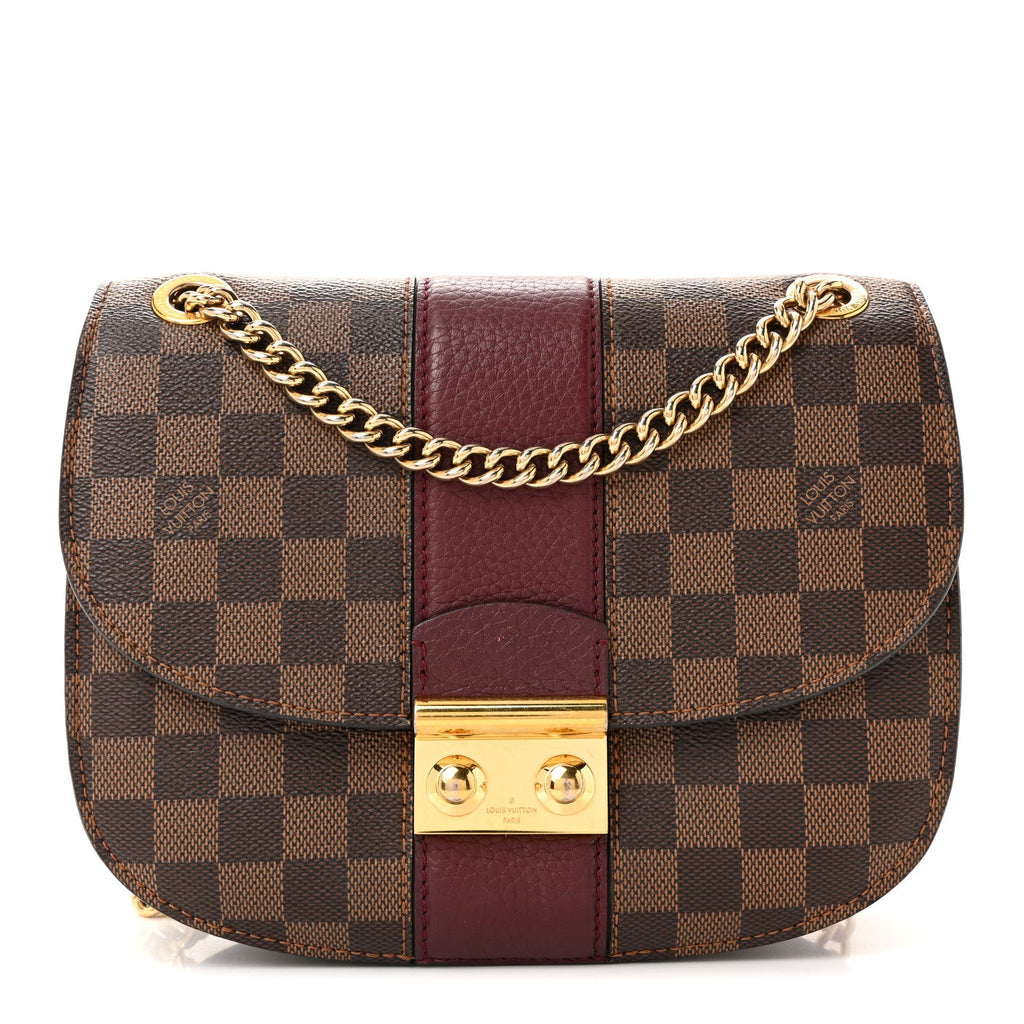 Louis Vuitton Damier Ebene Cuir Taurillon Wight Bordeaux