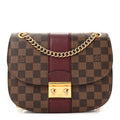 Louis Vuitton Damier Ebene Cuir Taurillon Wight Bordeaux
