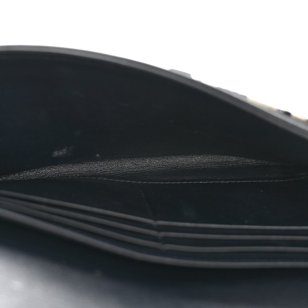 Christian Dior Oblique Saddle Chain Long Wallet Blue