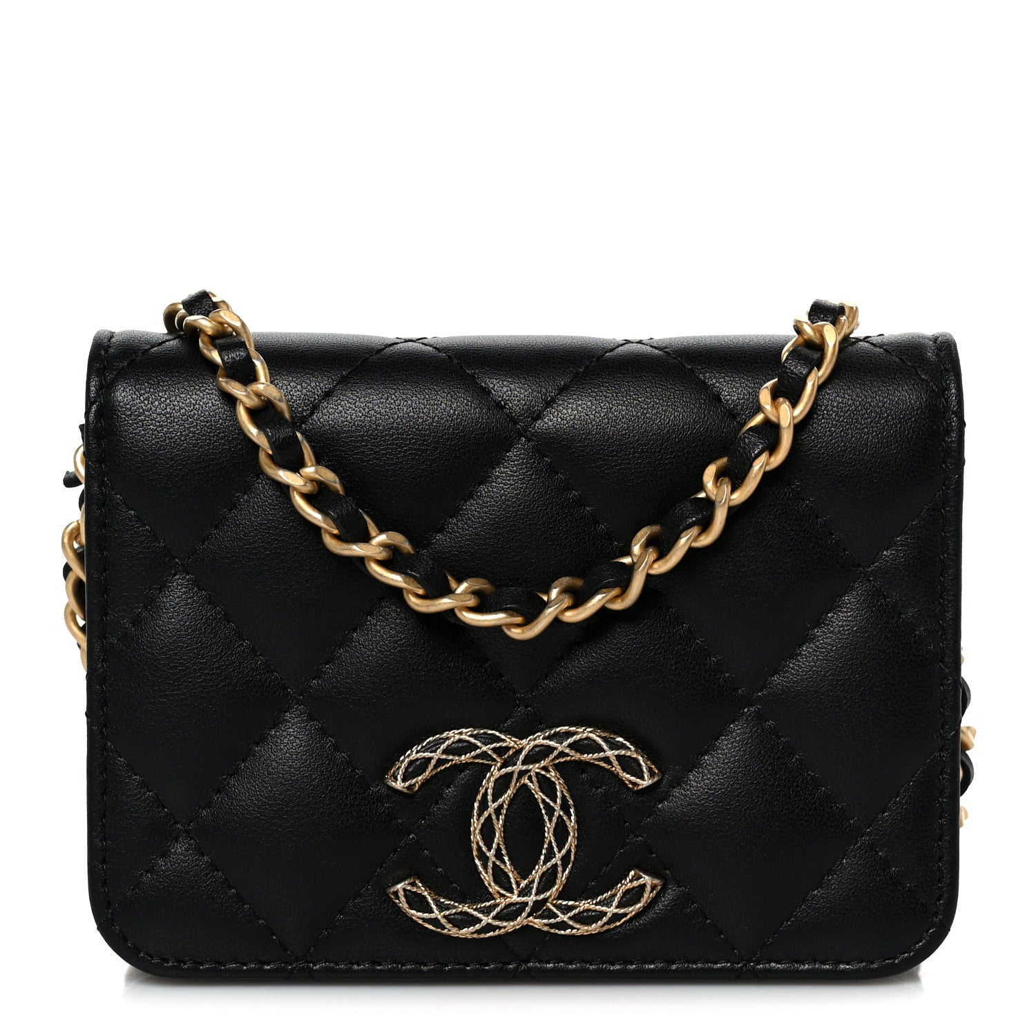 Chanel Lambskin Quilted Mini CC Flap Black