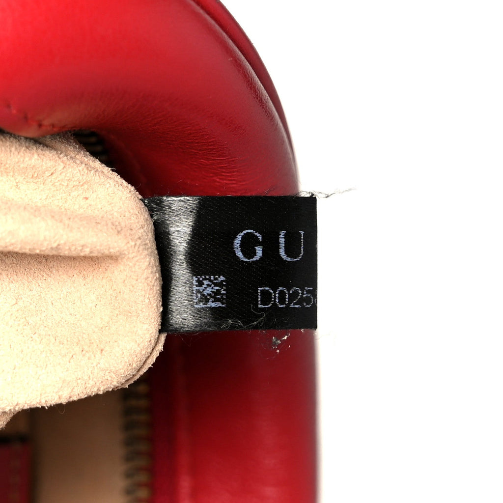 Gucci Calfskin Matelasse Small GG Marmont Chain Shoulder Bag Hibiscus Red