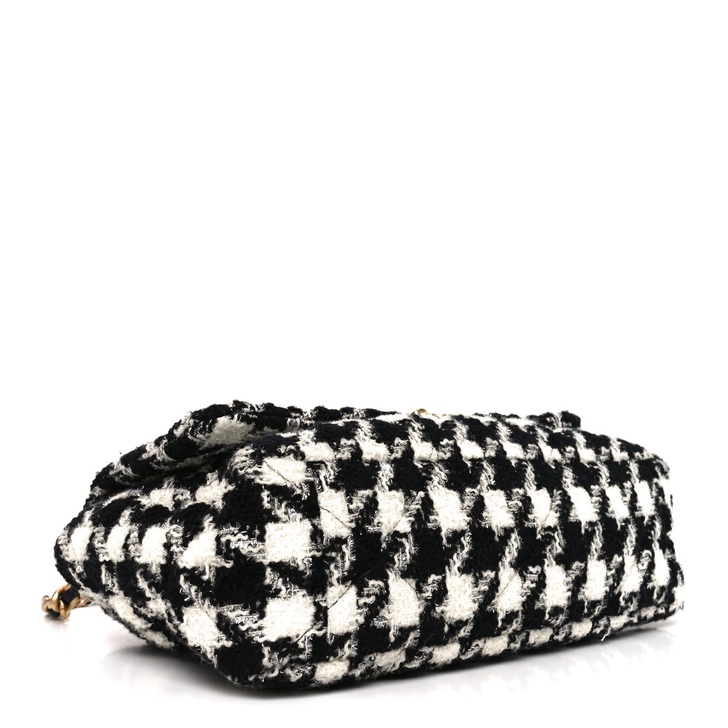 Chanel Tweed Quilted Maxi Chanel 19 Flap Black Ecru White