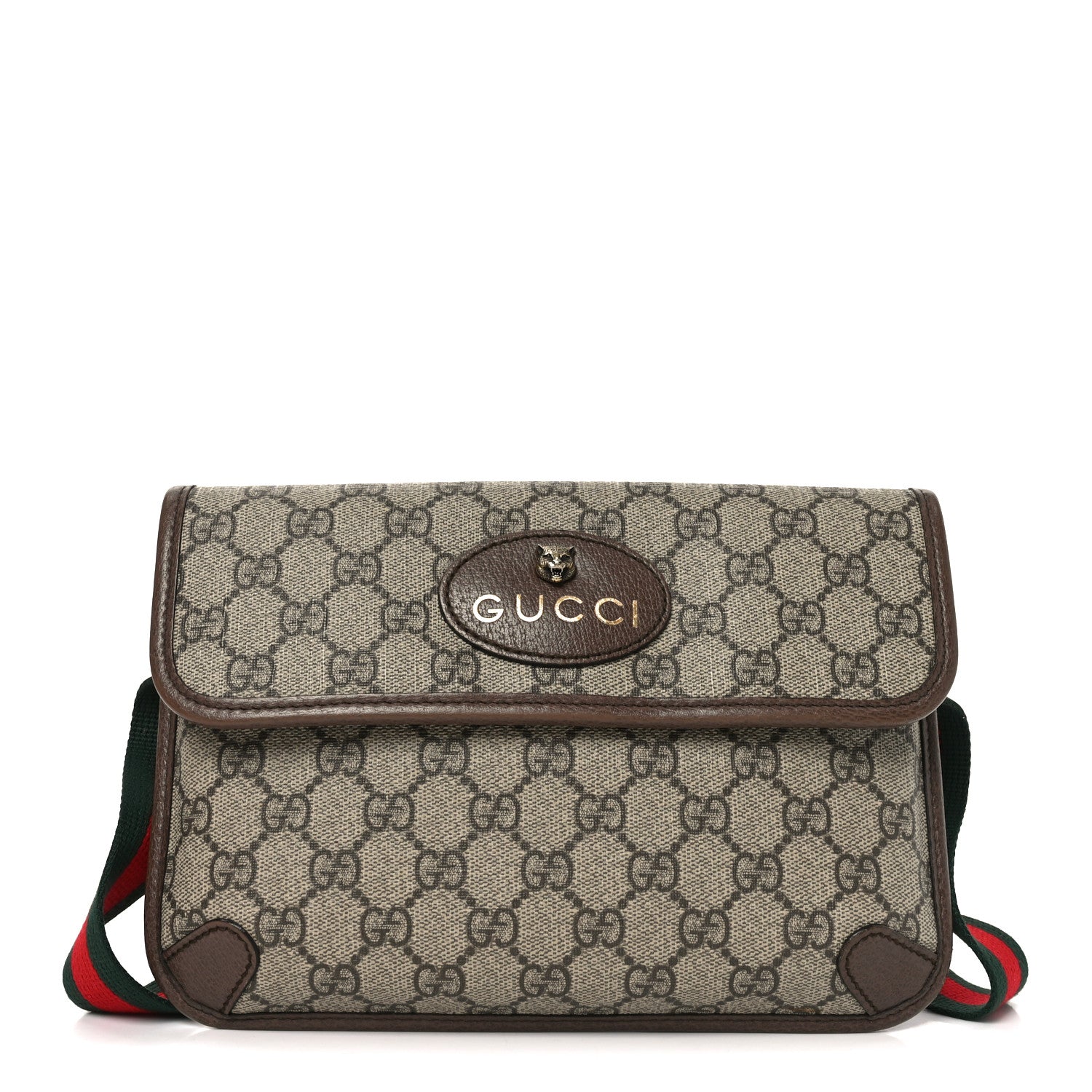 Gucci GG Supreme Monogram Neo Vintage Web Belt Bag Brown