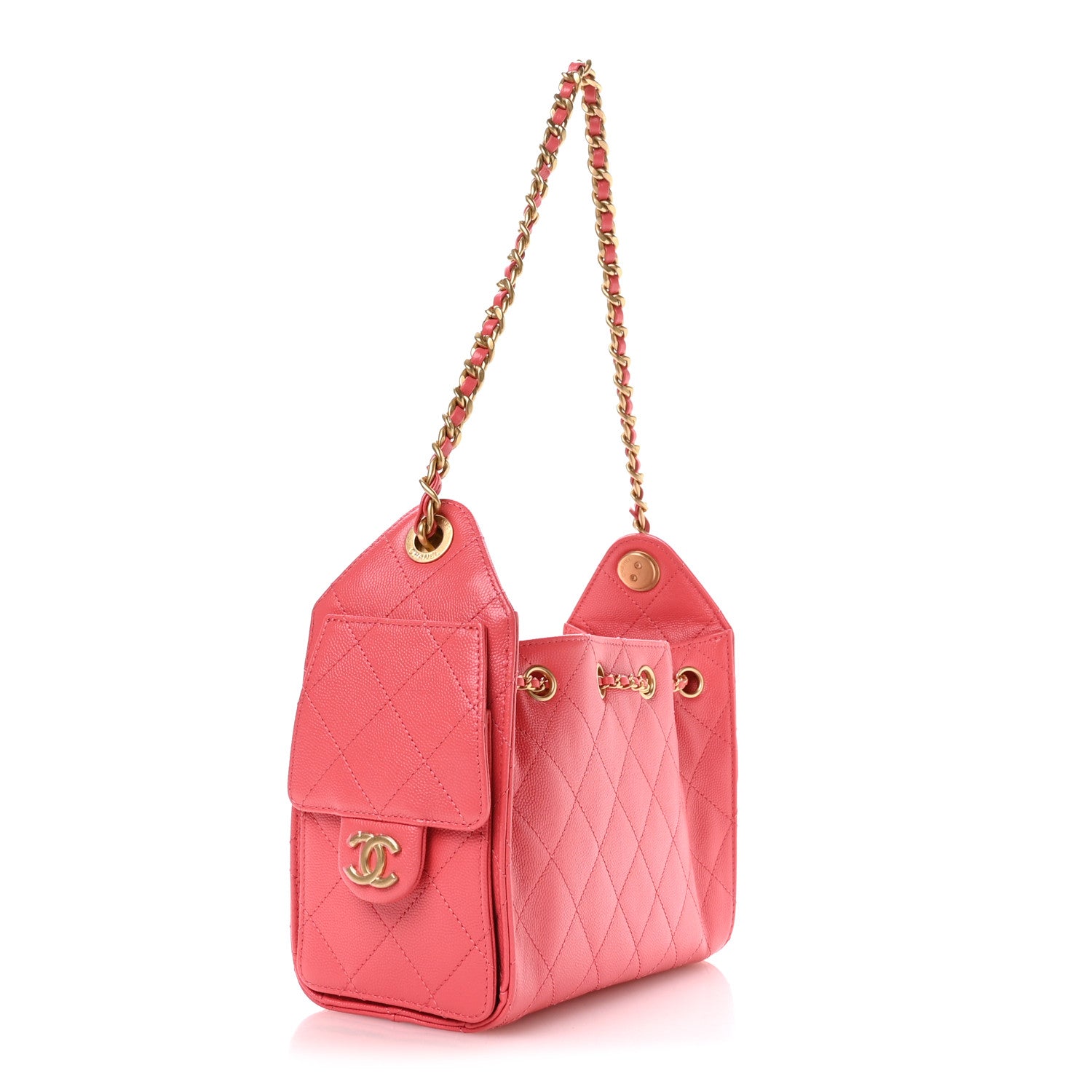 Chanel Caviar Quilted Mini Chanel 25 Handbag Coral