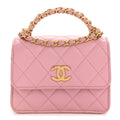 Chanel Lambskin Quilted Pick Me Up Mini Wallet On Chain Light Pink